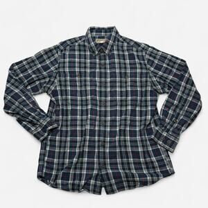 Duluth Trading Co Blue Red Plaid Flannel Shirt Men’s Large Cotton